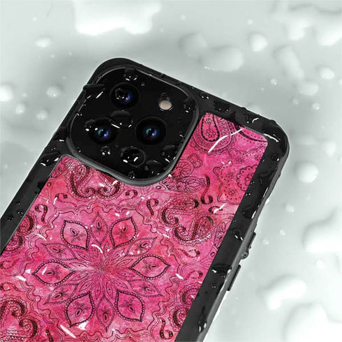 Pink Zen Ginseng iPhone 15 Pro Waterproof Case